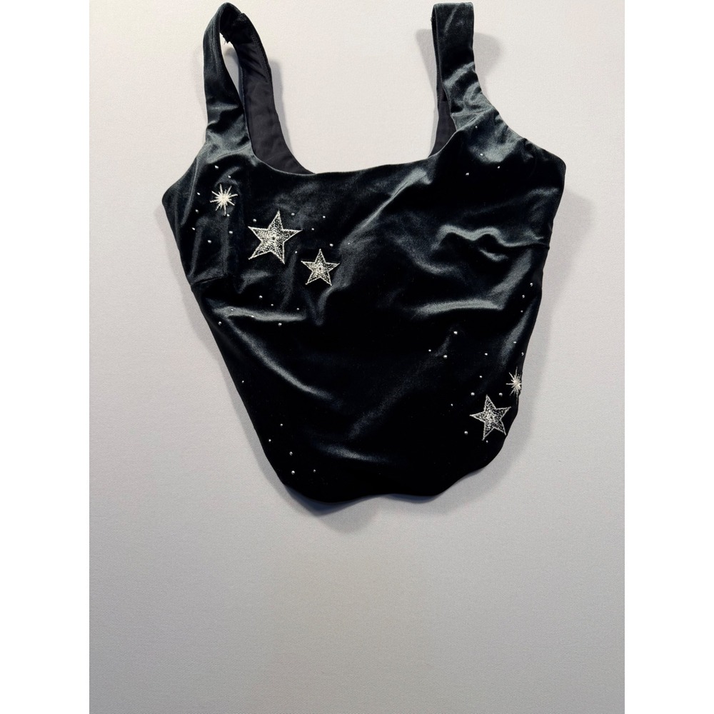 Victorias Secret Black Velvet Star Rhinestone Corset Top S-DD NWT Celestial